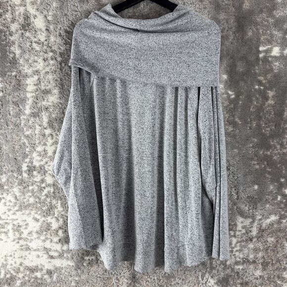 Cupio Plus Size 3X Cowl Neck Outdoor Sweater Gray Long Sleeve Pullover Stretch - Picture 4 of 8
